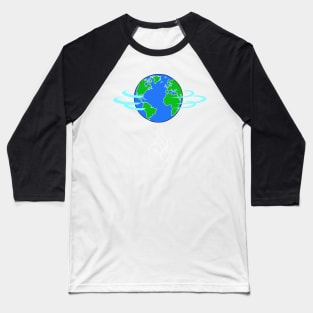 Spinning Earth Baseball T-Shirt